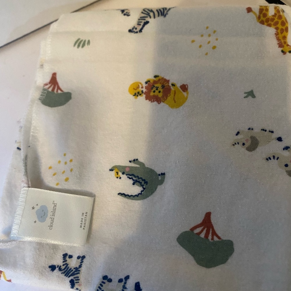 Cloud Island White Baby Blanket bundle.3 separate receiving blankets